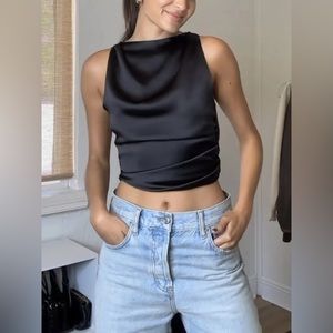 Cowl neck tie back shirt - with tags